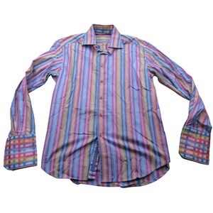 Robert Graham Men's Striped Button Down Shirt Size M Multicolor Long Sleeve